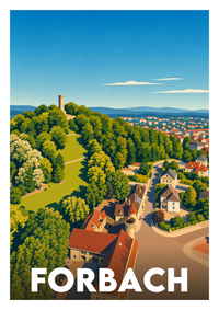 Affiche souvenir de Forbach – image brute sans cadre