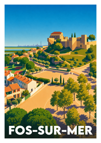 Affiche souvenir de Fos-sur-Mer – image brute sans cadre