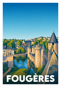 Affiche souvenir de Fougères – image brute sans cadre