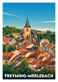 Affiche souvenir de Freyming-Merlebach – image brute sans cadre
