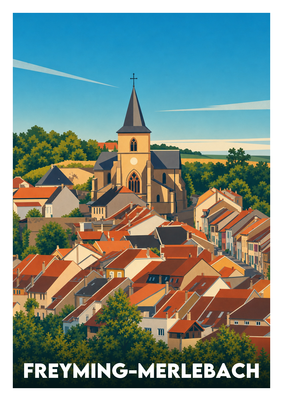 Affiche souvenir de Freyming-Merlebach – image brute sans cadre
