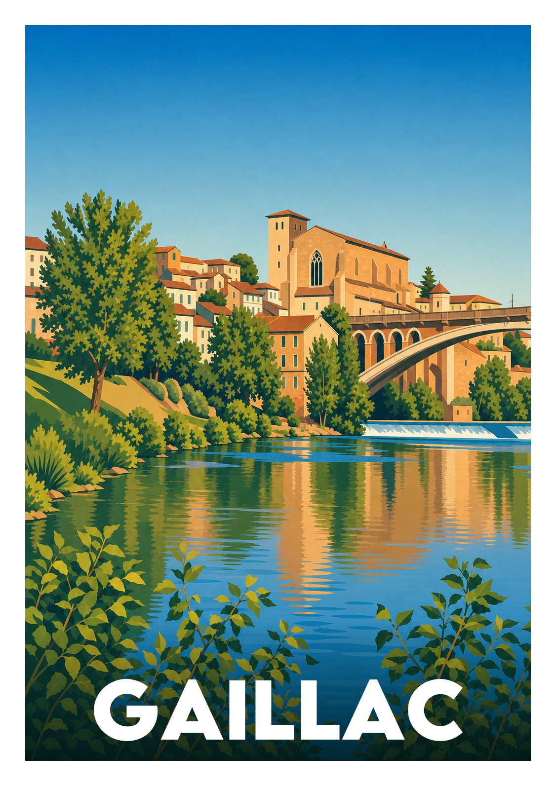 Affiche souvenir de Gaillac – image brute sans cadre