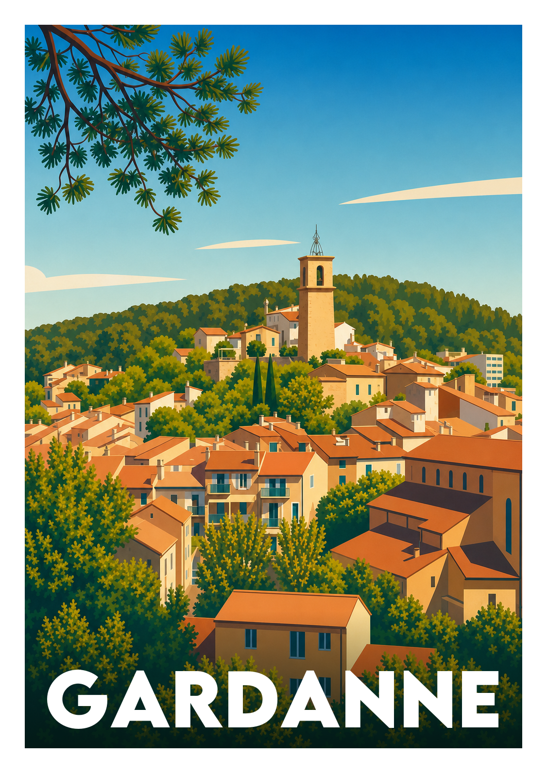 Affiche souvenir de Gardanne – image brute sans cadre