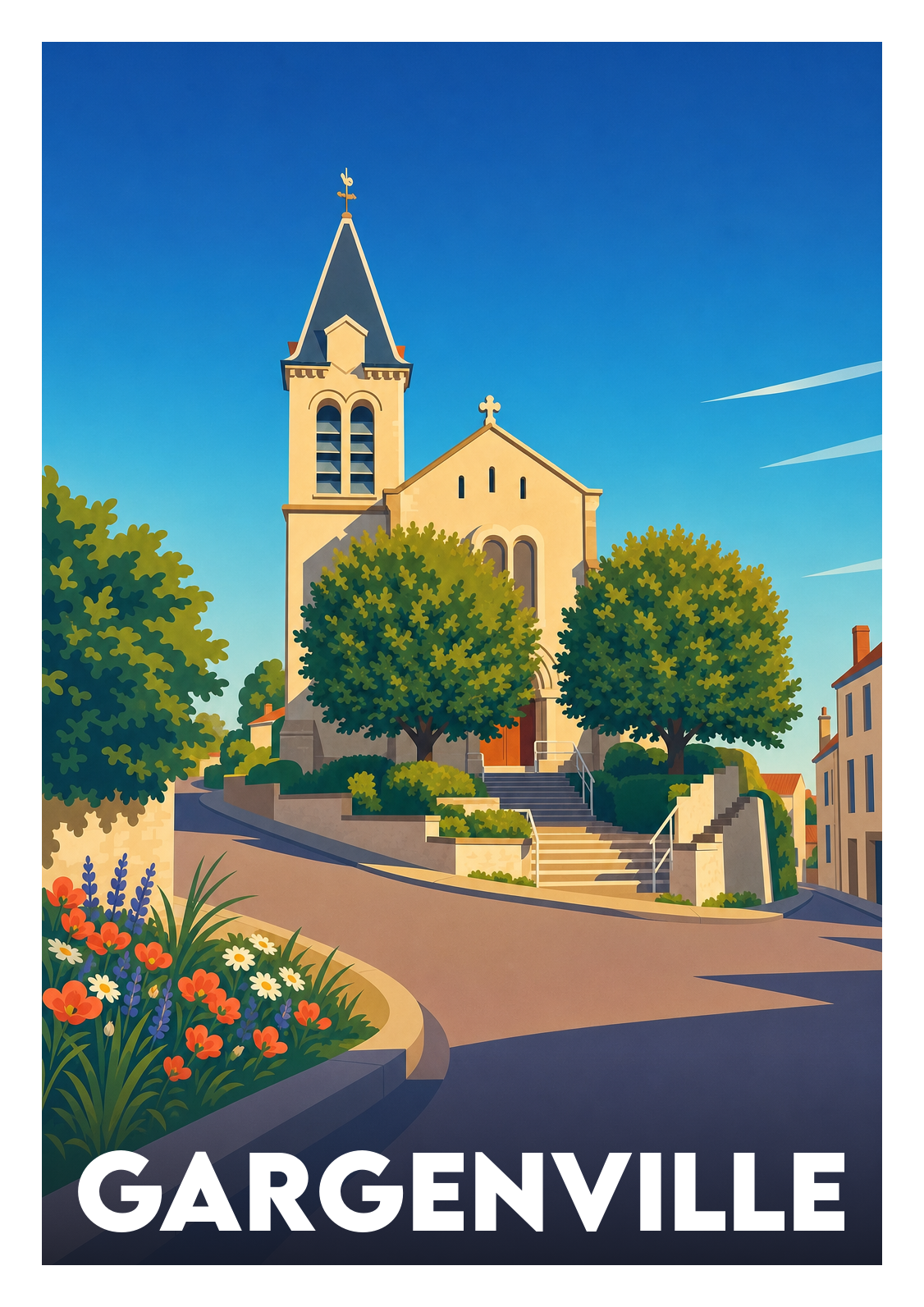 Affiche souvenir de Gargenville – image brute sans cadre