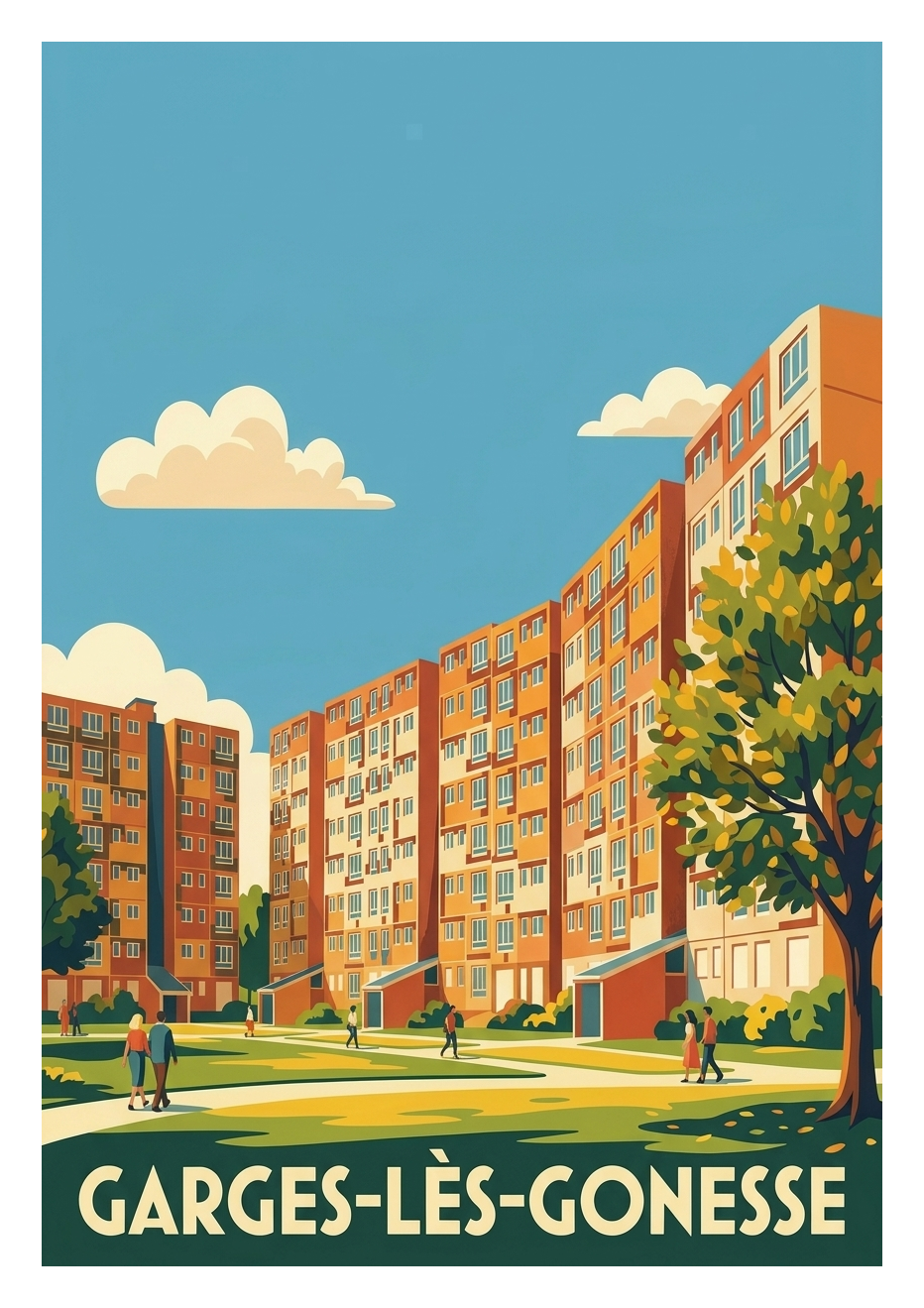 Affiche souvenir de Garges-lès-Gonesse – image brute sans cadre