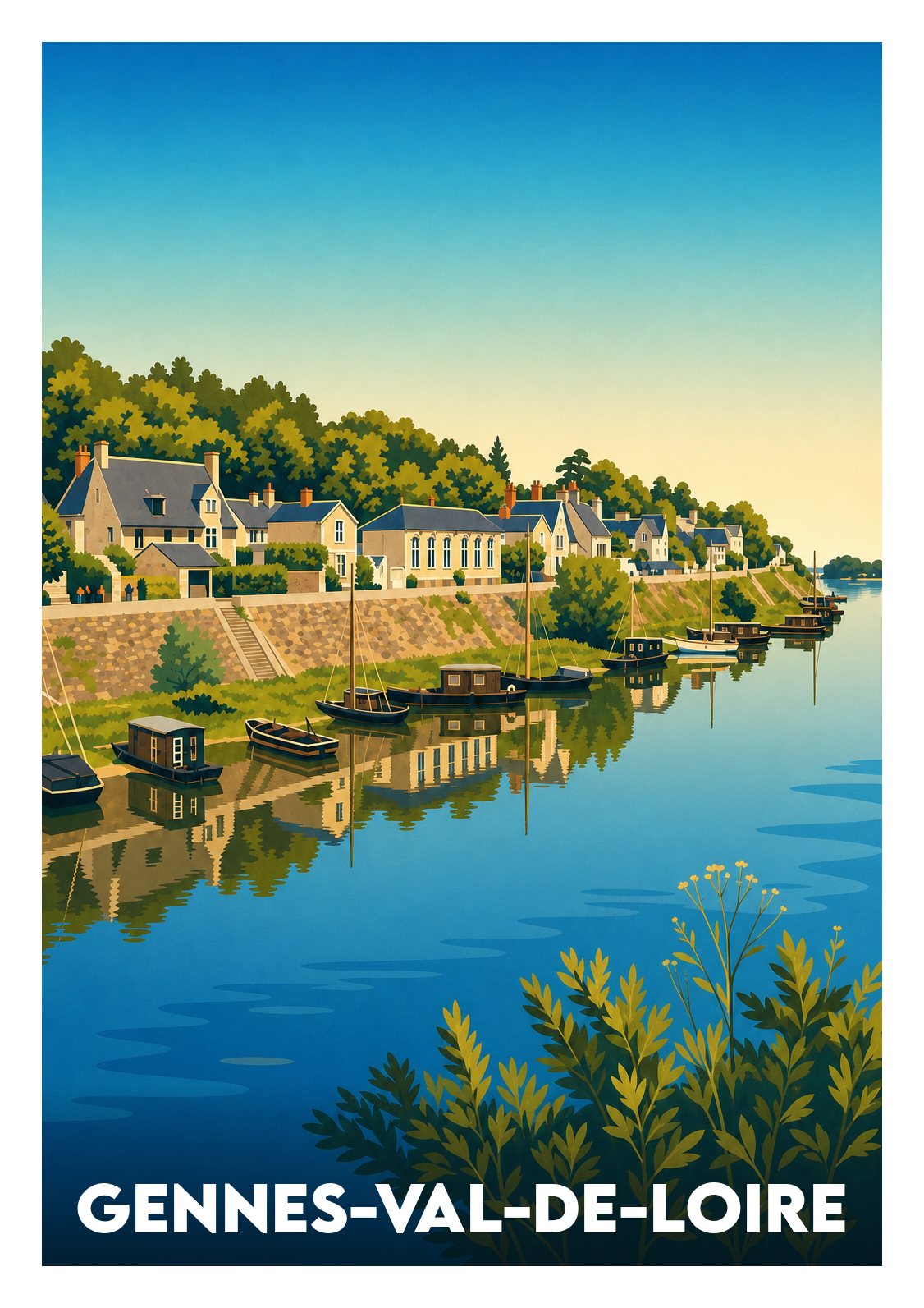 Affiche souvenir de Gennes-Val-de-Loire – image brute sans cadre