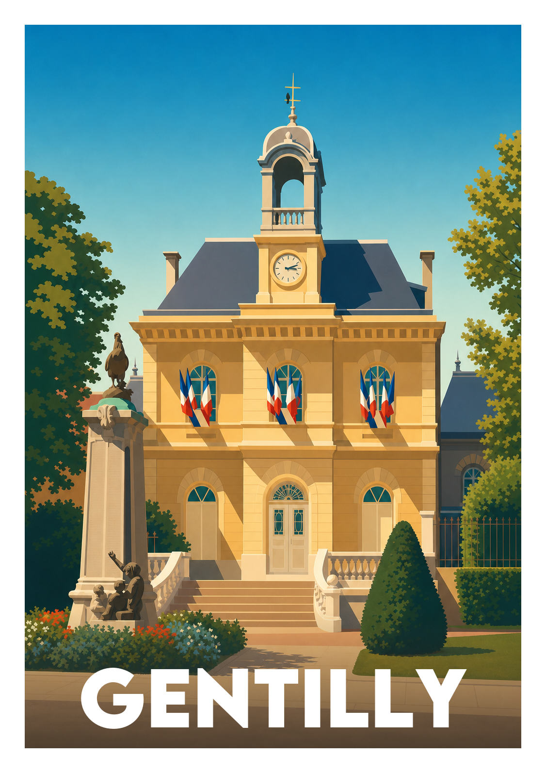 Affiche souvenir de Gentilly – image brute sans cadre