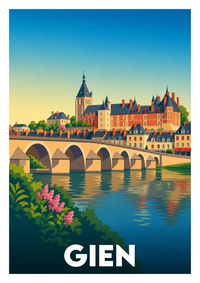 Affiche souvenir de Gien – image brute sans cadre
