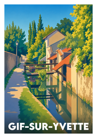 Affiche souvenir de Gif-sur-Yvette – image brute sans cadre
