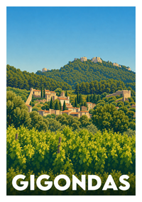 Affiche souvenir de Gigondas – image brute sans cadre