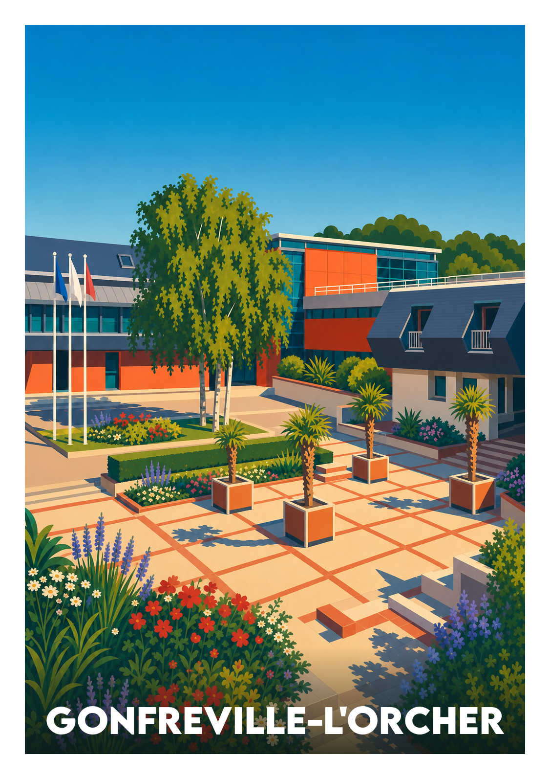 Affiche souvenir de Gonfreville-l'Orcher – image brute sans cadre