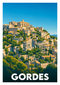 Affiche souvenir de Gordes – image brute sans cadre