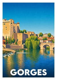 Affiche souvenir de Gorges – image brute sans cadre