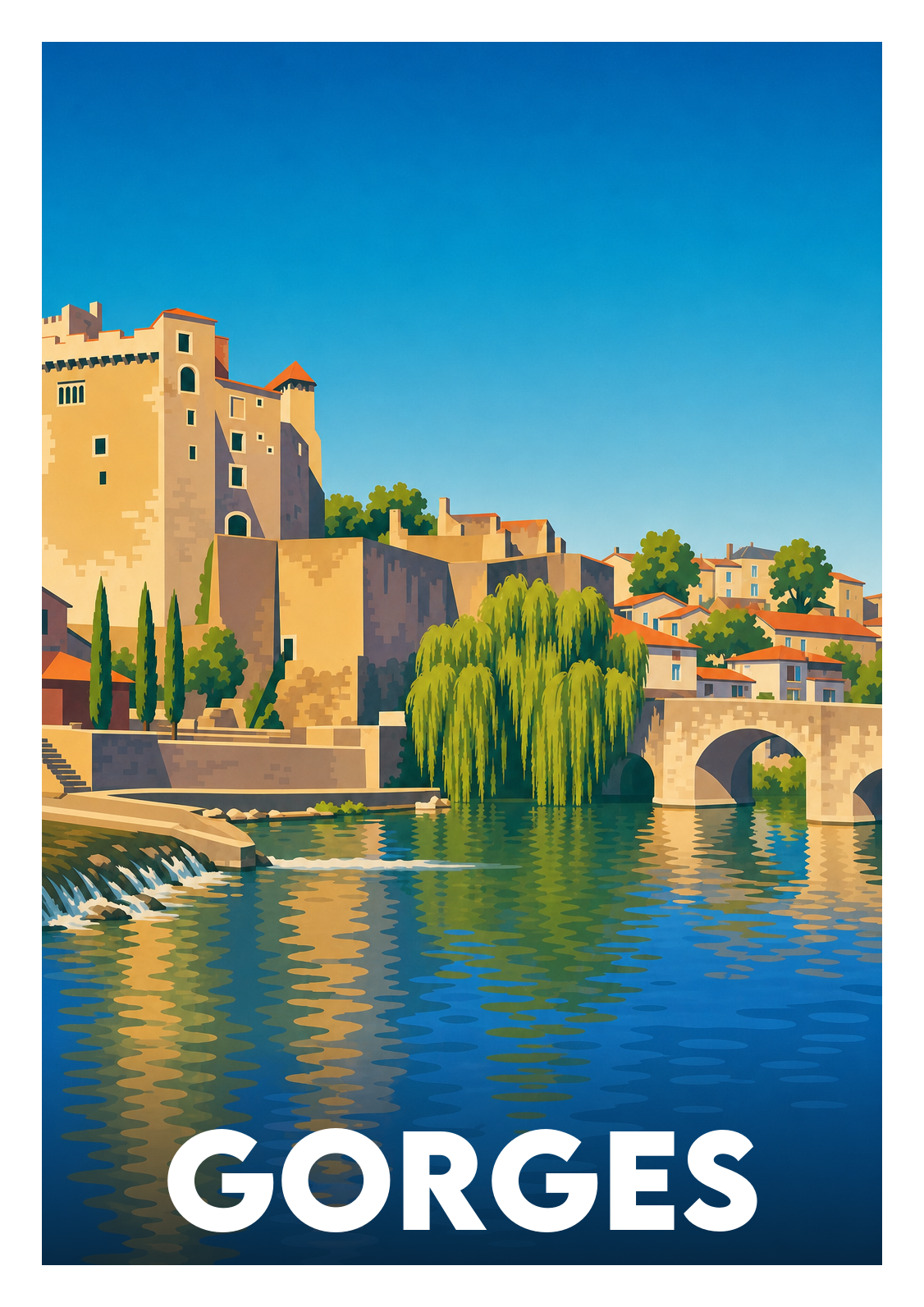 Affiche souvenir de Gorges – image brute sans cadre