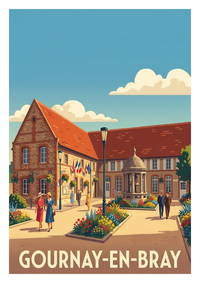 Affiche souvenir de Gournay-en-Bray – image brute sans cadre
