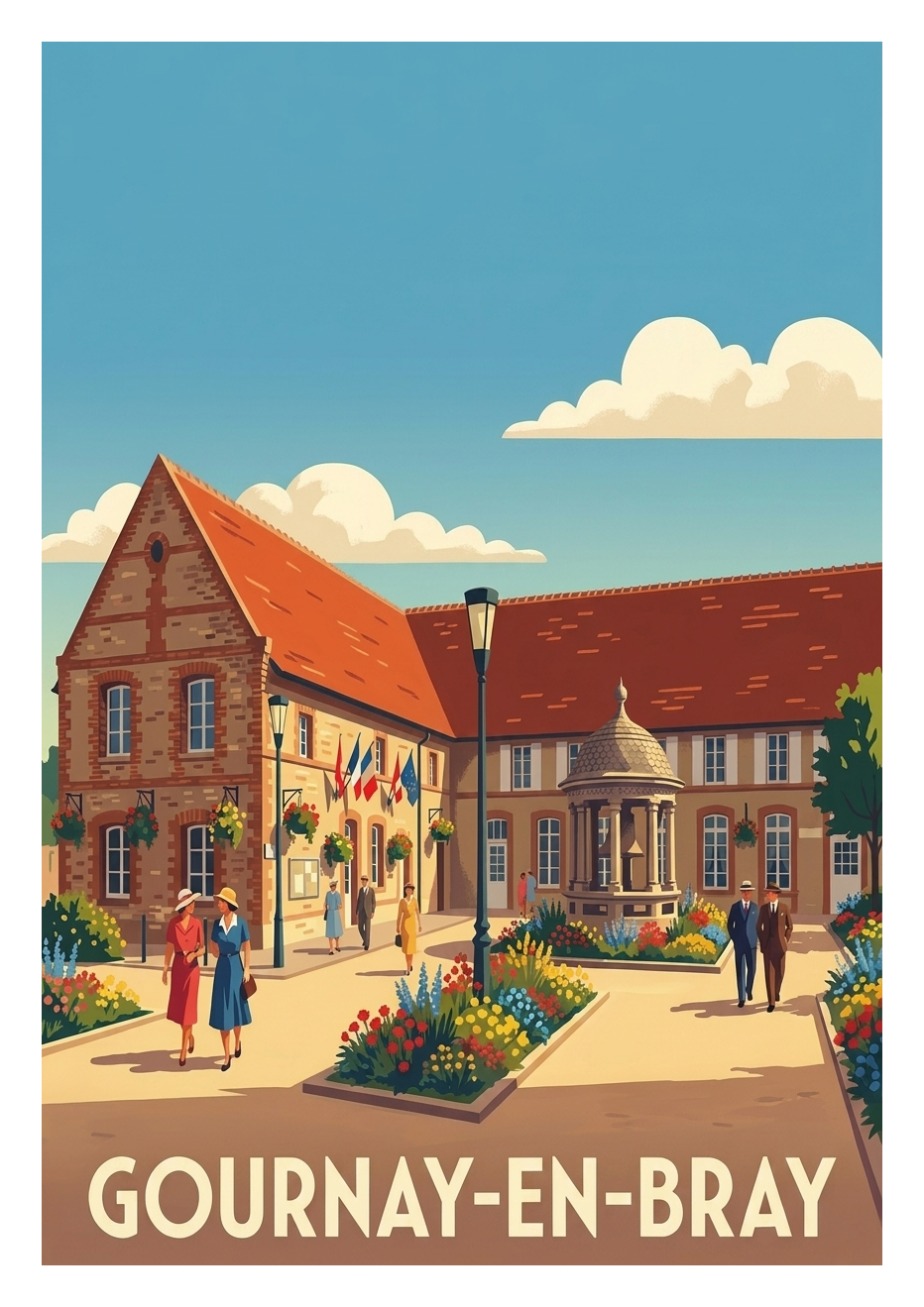 Affiche souvenir de Gournay-en-Bray – image brute sans cadre