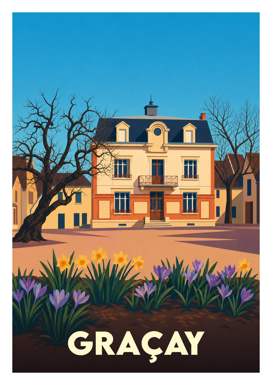 Affiche souvenir de Graçay – image brute sans cadre