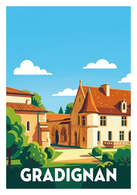 Affiche souvenir de Gradignan – image brute sans cadre