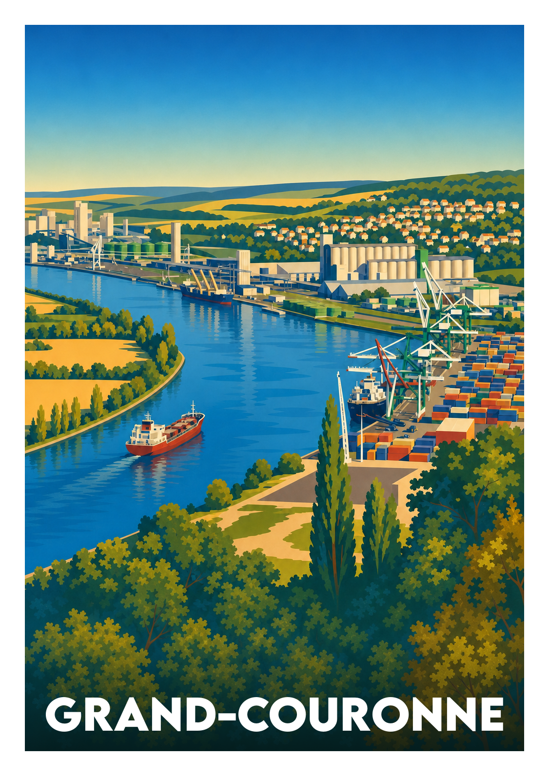 Affiche souvenir de Grand-Couronne – image brute sans cadre