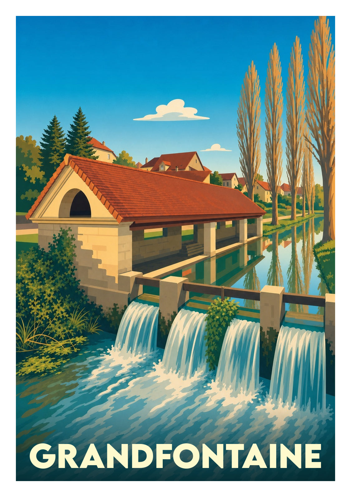 Affiche souvenir de Grandfontaine – image brute sans cadre