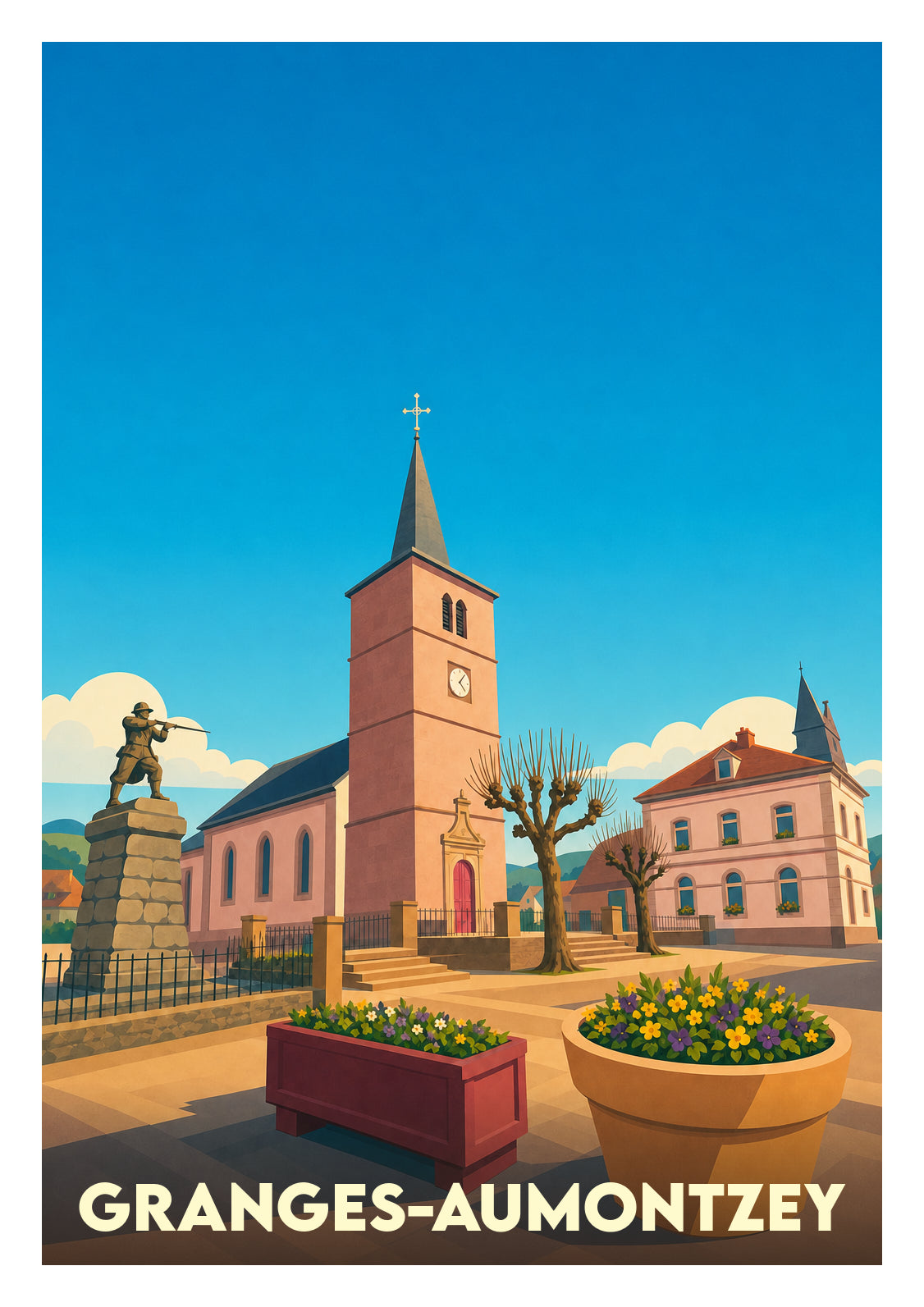 Affiche souvenir de Granges-Aumontzey – image brute sans cadre