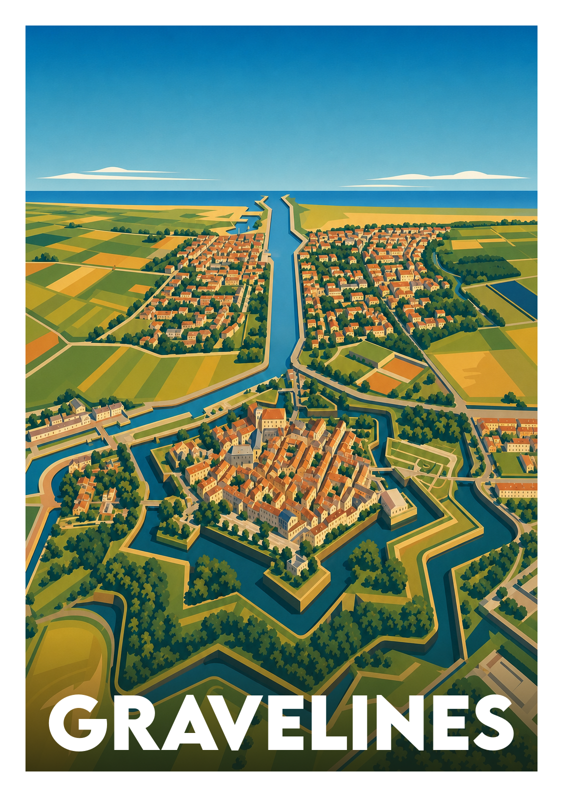 Affiche souvenir de Gravelines – image brute sans cadre