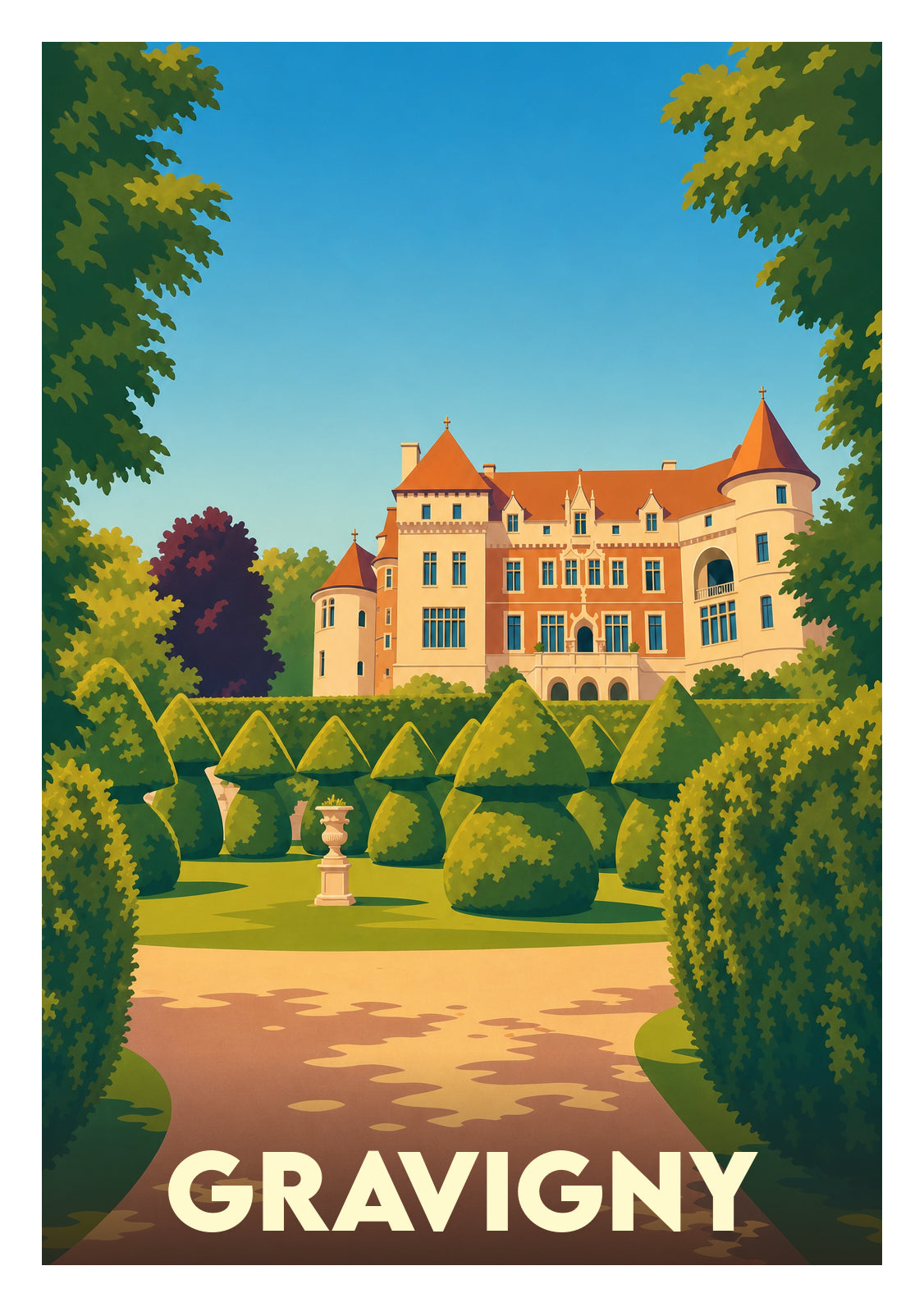 Affiche souvenir de Gravigny – image brute sans cadre