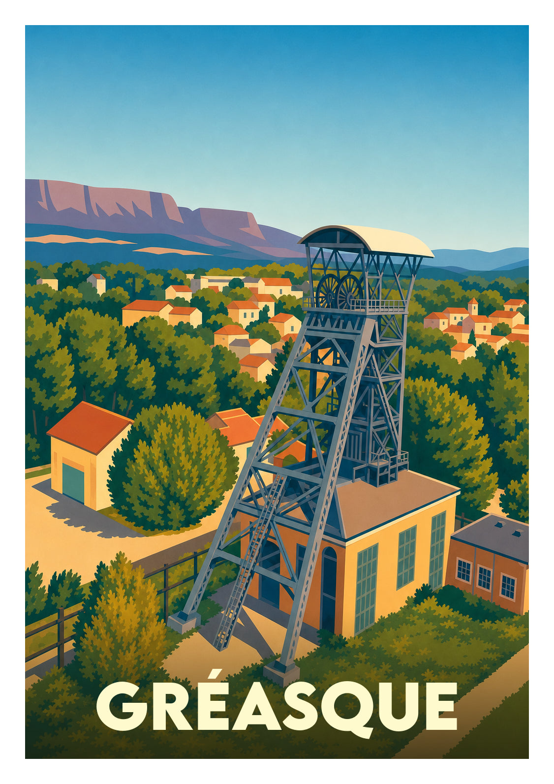 Affiche souvenir de Gréasque – image brute sans cadre