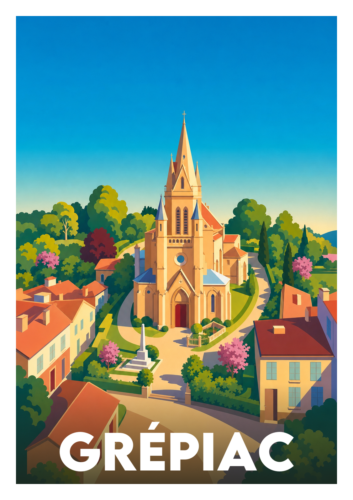 Affiche souvenir de Grépiac – image brute sans cadre