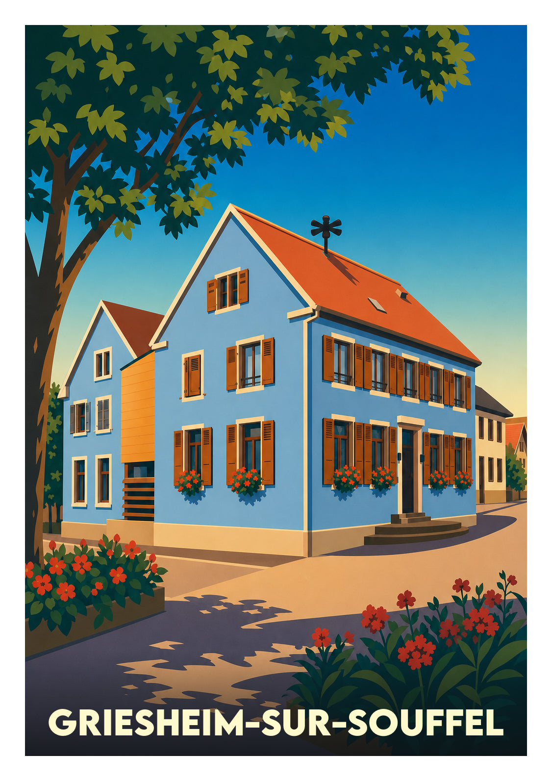 Affiche souvenir de Griesheim-sur-Souffel – image brute sans cadre