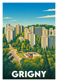 Affiche souvenir de Grigny – image brute sans cadre