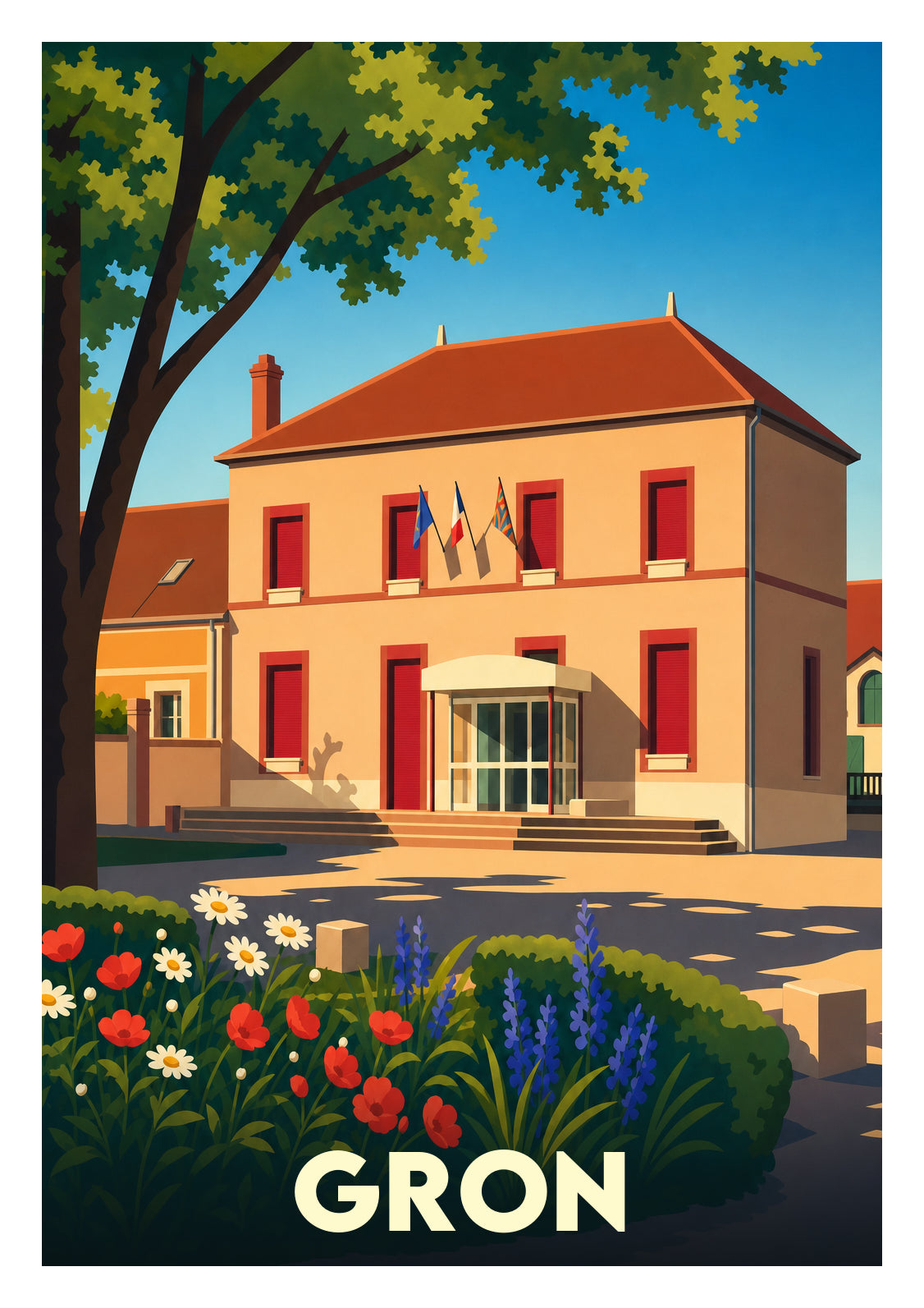 Affiche souvenir de Gron – image brute sans cadre