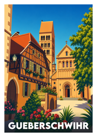 Affiche souvenir de Gueberschwihr – image brute sans cadre