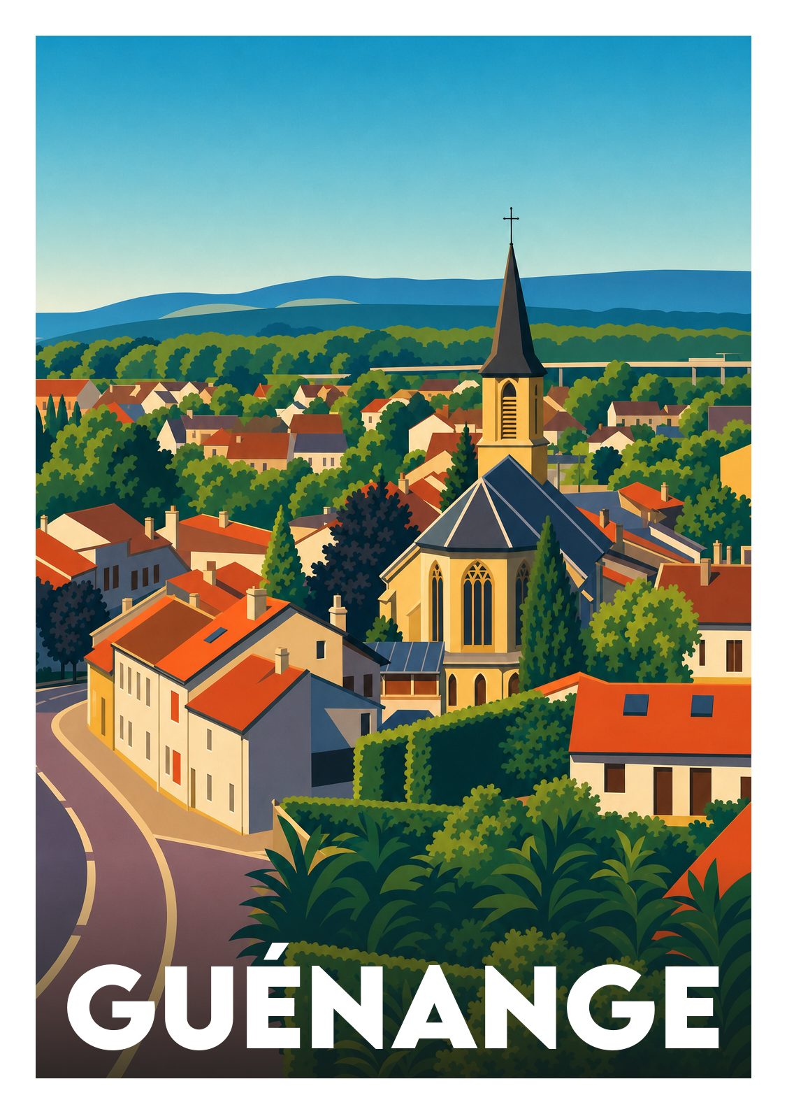 Affiche souvenir de Guénange – image brute sans cadre