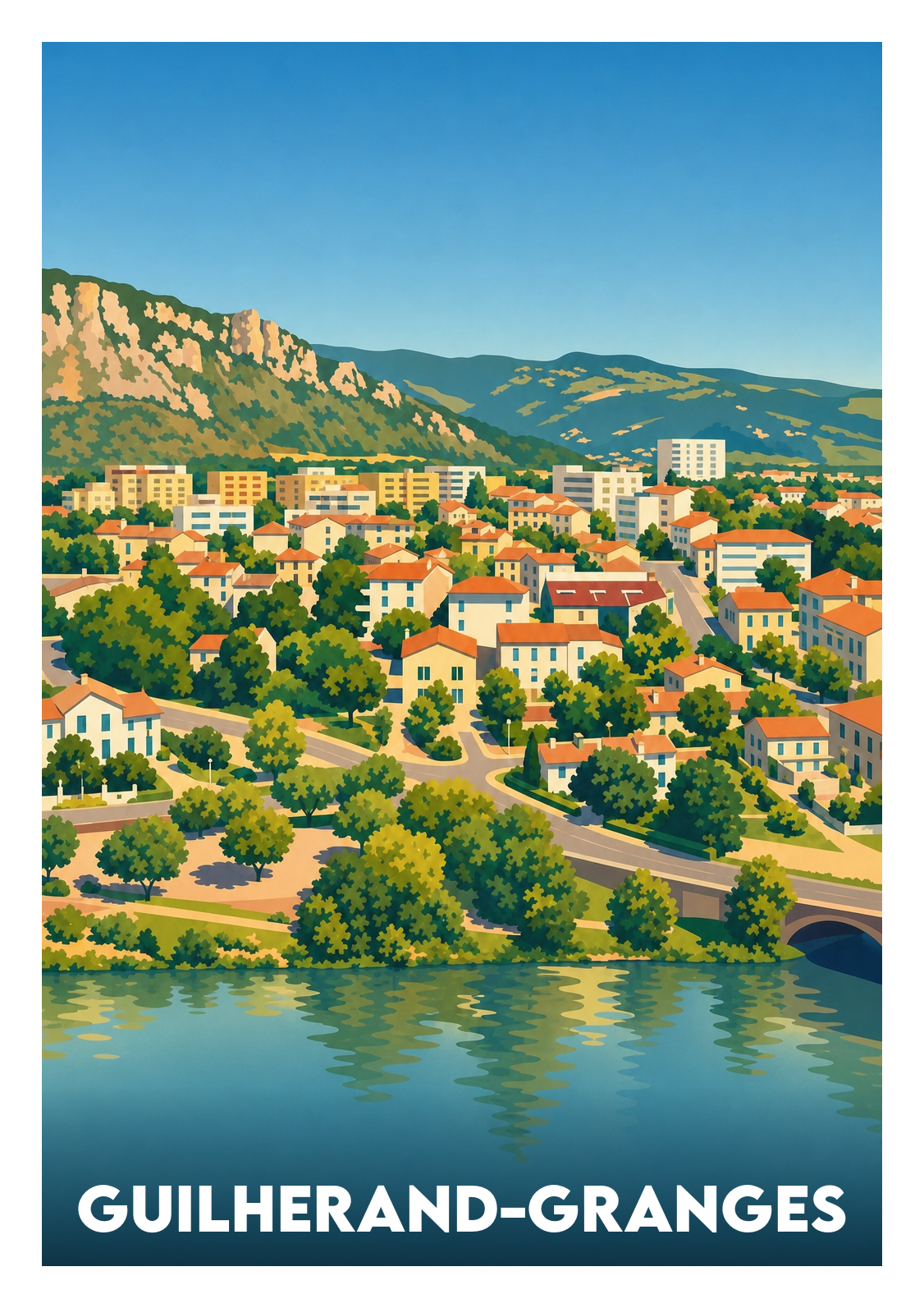 Affiche souvenir de Guilherand-Granges – image brute sans cadre
