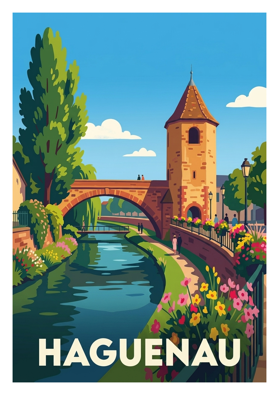 Affiche souvenir de Haguenau – image brute sans cadre