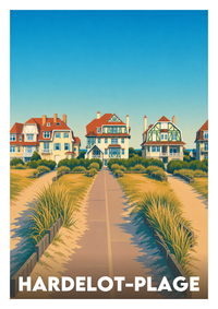 Affiche souvenir de Hardelot-Plage – image brute sans cadre