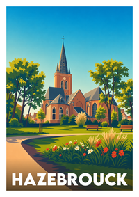 Affiche souvenir de Hazebrouck – image brute sans cadre