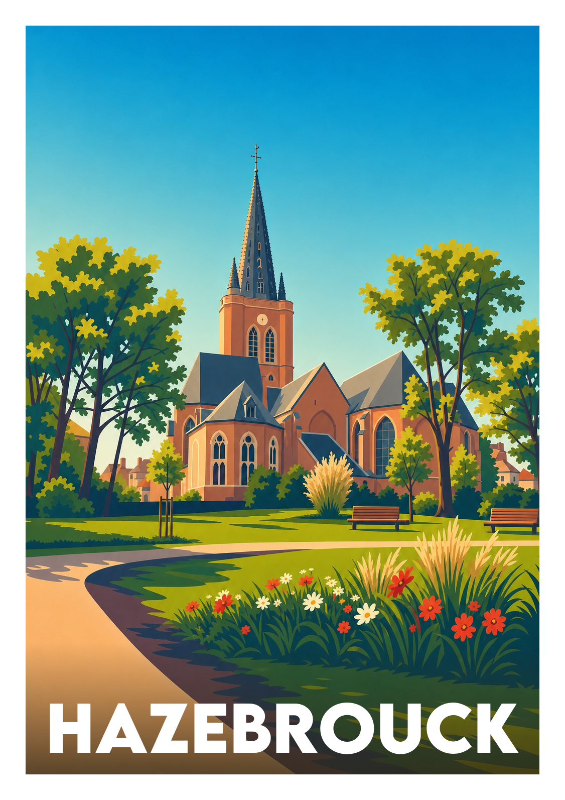 Affiche souvenir de Hazebrouck – image brute sans cadre