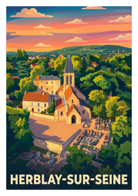 Affiche souvenir de Herblay-sur-Seine – image brute sans cadre