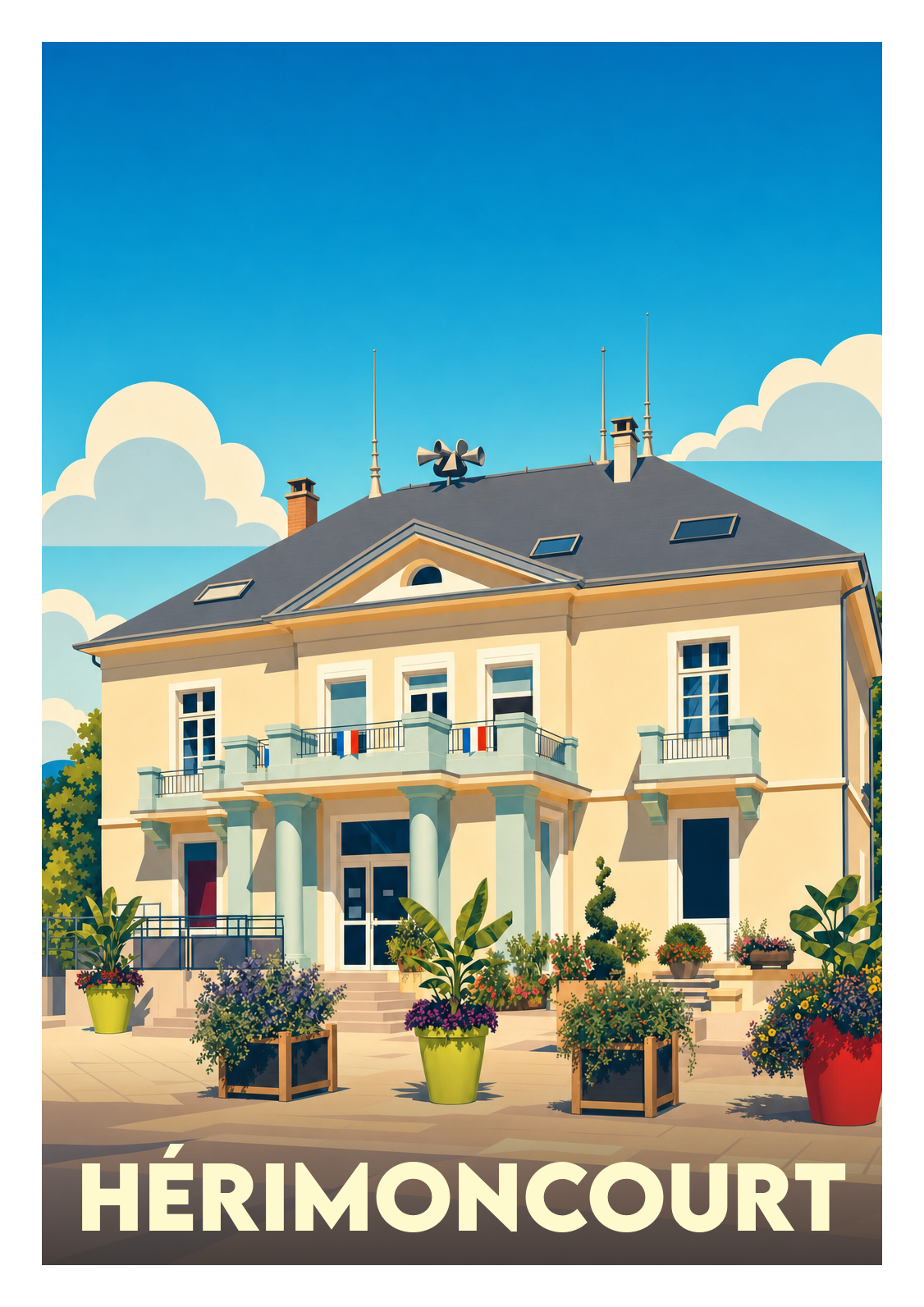 Affiche souvenir de Hérimoncourt – image brute sans cadre