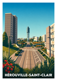 Affiche souvenir de Hérouville-Saint-Clair – image brute sans cadre
