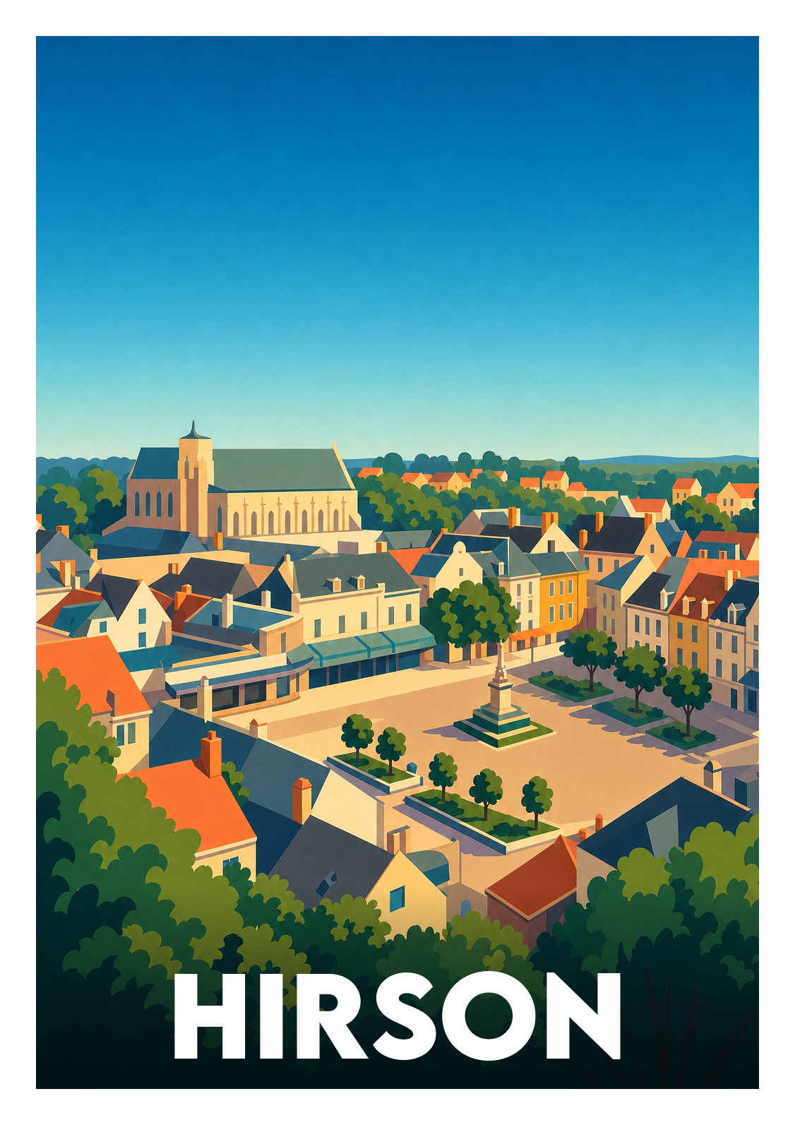 Affiche souvenir de Hirson – image brute sans cadre