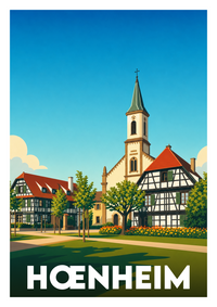 Affiche souvenir de Hœnheim – image brute sans cadre