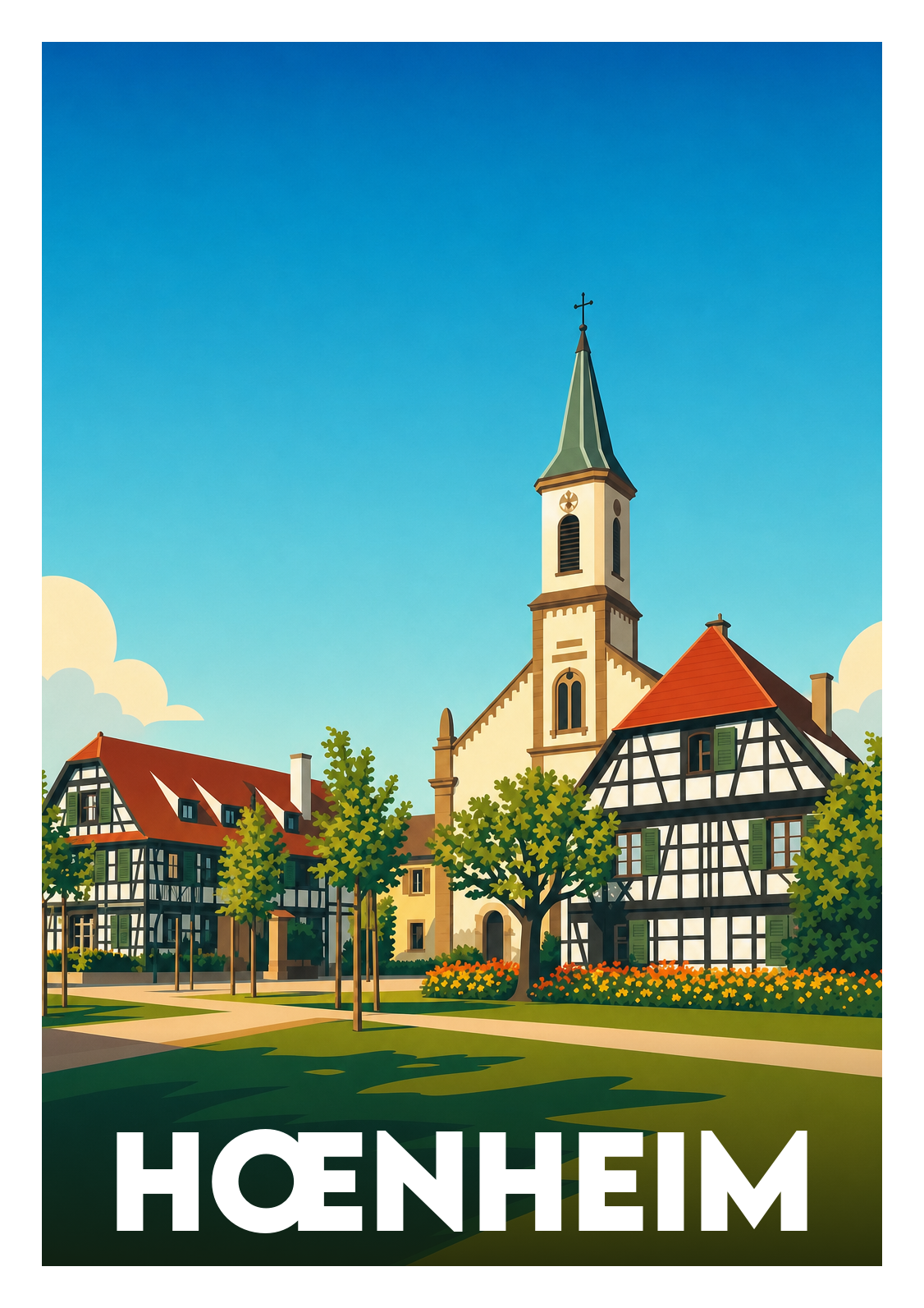 Affiche souvenir de Hœnheim – image brute sans cadre