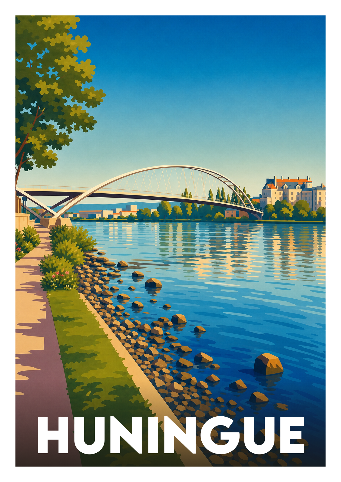 Affiche souvenir de Huningue – image brute sans cadre