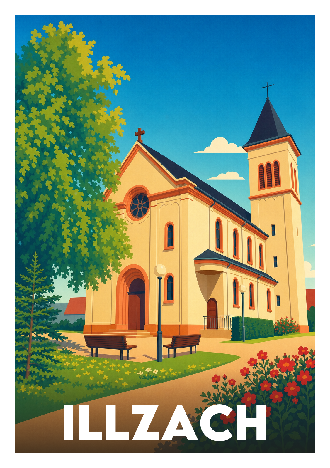 Affiche souvenir de Illzach – image brute sans cadre