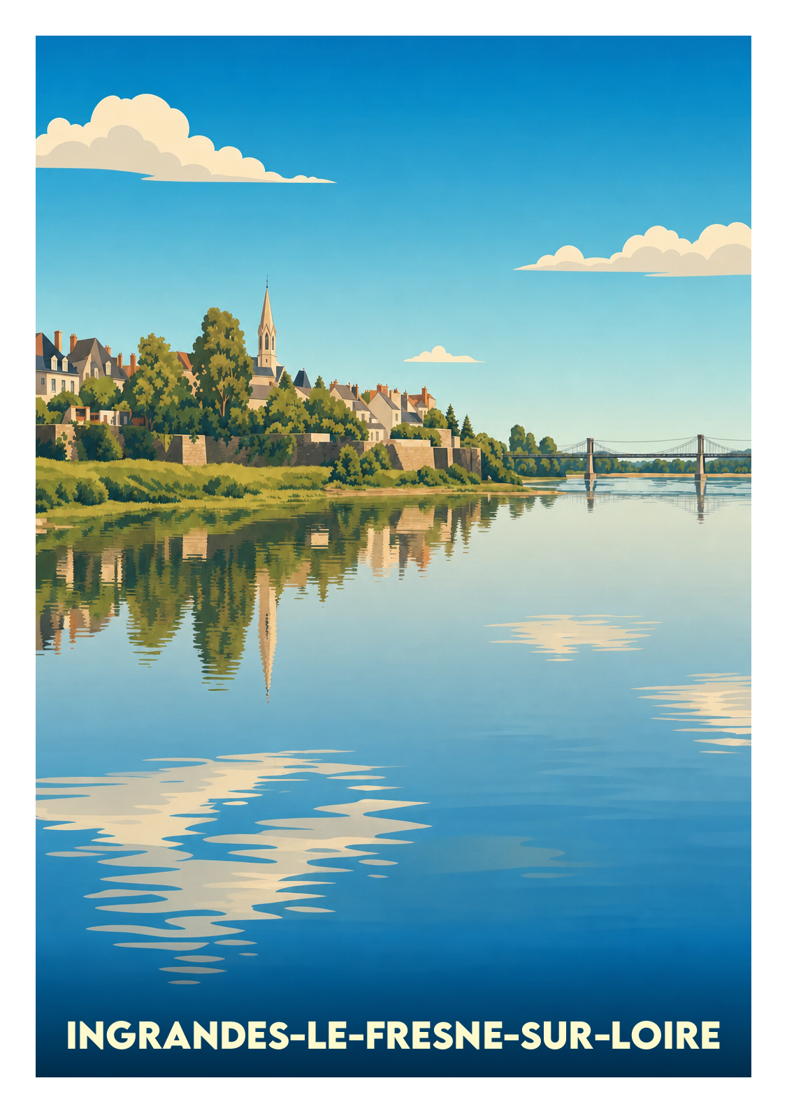 Affiche souvenir de Ingrandes-le-Fresne-sur-Loire – image brute sans cadre