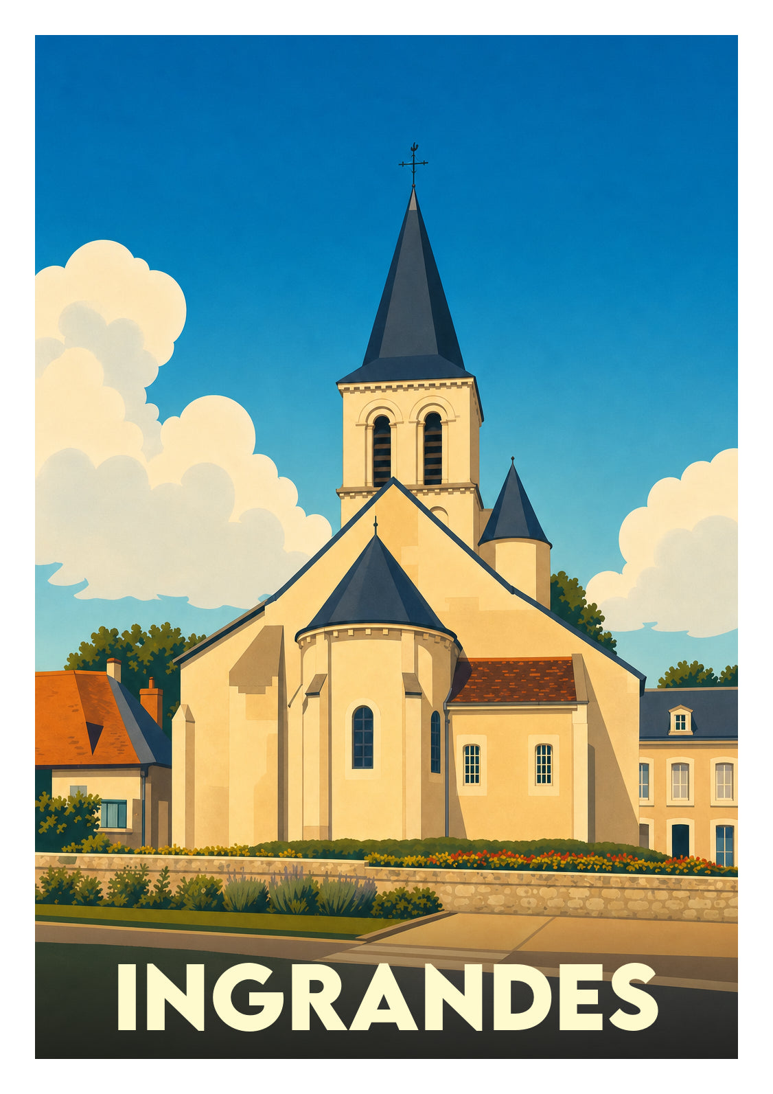 Affiche souvenir de Ingrandes – image brute sans cadre