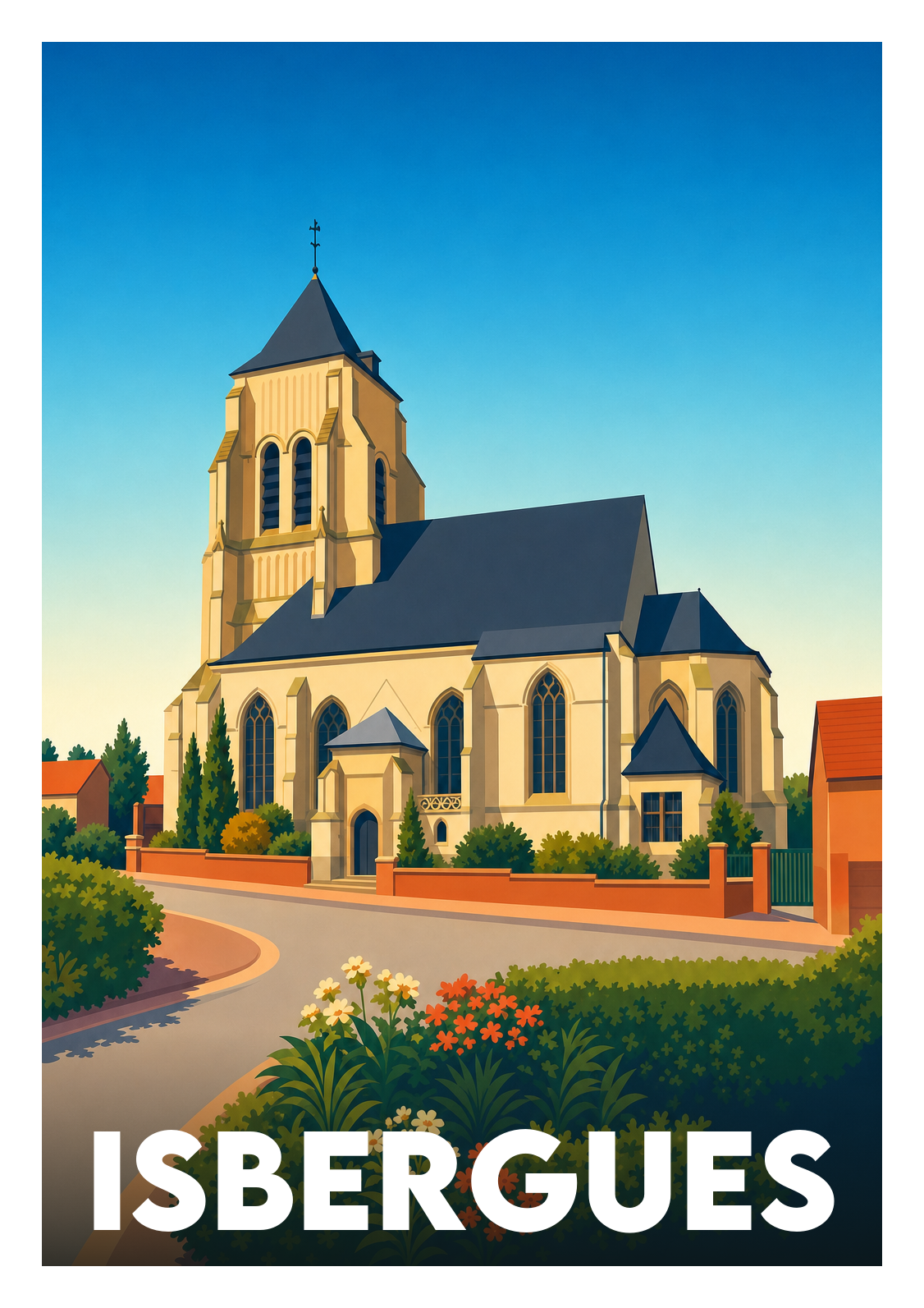 Affiche souvenir de Isbergues – image brute sans cadre